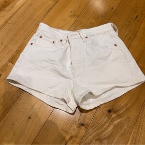 Levis Women's White Jean Shorts